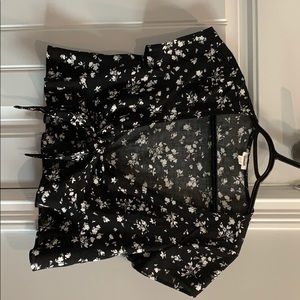 Floral tie front top